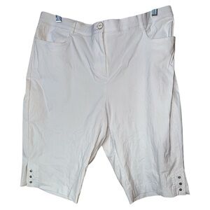 Coconut Row Palm Beach Women’s White Bermuda Shorts Stretch High Rise Size 12P‎